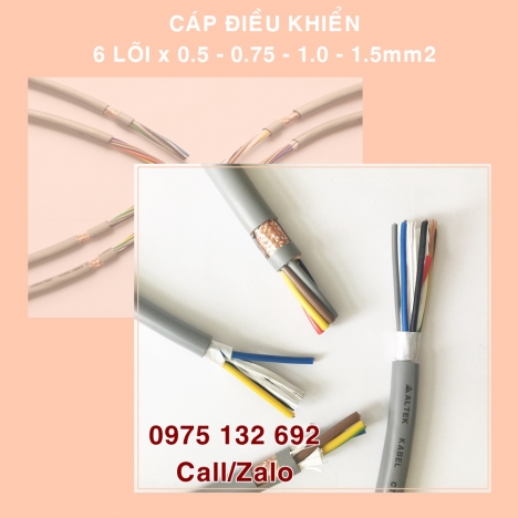 Cáp điều khiển cvv 6x0.5, cáp điều khiển cvvs 6x0.5 chống nhiễu