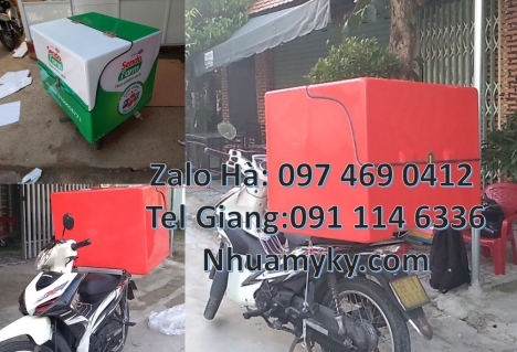 Thùng chở hàng xe máy cũ Thùng giao hàng 62x52x62 cm, Thùng ship hàng giữ nhiệt, Thùng chở hàng, thù