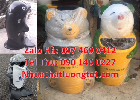 thùng rác con voi, thùng rác cá heo, Thùng rác cá chép, thùng rác gấu trúc, thùng rác