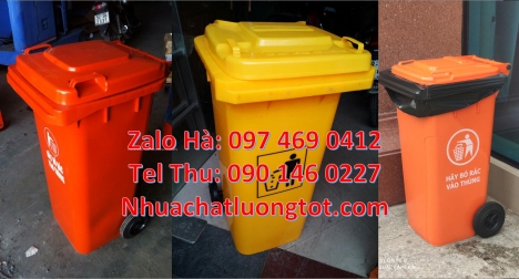 Thùng rác 60 lít không bánh xe giá rẻ, thùng rác nhựa 240 lít giá sỉ, Thùng rác 120l nắp kín