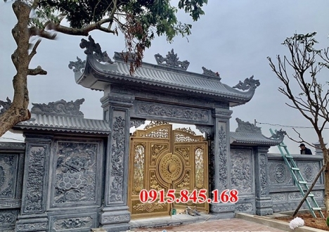 09 Mẫu cổng tứ trụ đình chùa bằng đá phong thủy