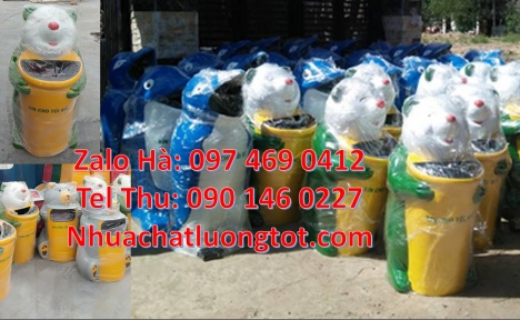 thùng rác con voi, thùng rác cá heo, Thùng rác cá chép, thùng rác gấu trúc, thùng rác