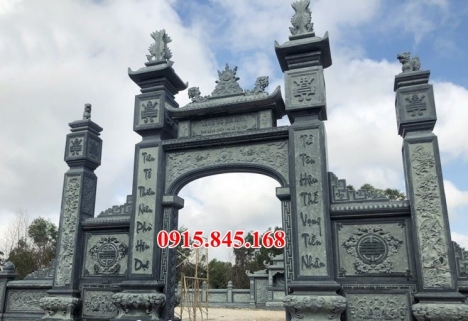 09 Mẫu cổng tứ trụ đình chùa bằng đá phong thủy