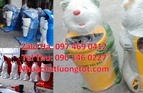 thùng rác con voi, thùng rác cá heo, Thùng rác cá chép, thùng rác gấu trúc, thùng rác