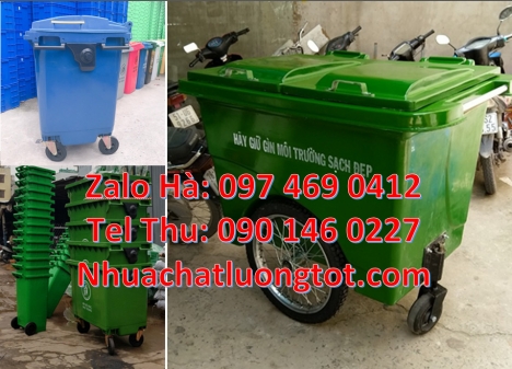 xe thu gom rác 1000 lít, Xe thu gom rác 660l 1000l nhựa composite, xe thu gom rác 660 lít 3 bánh hơi