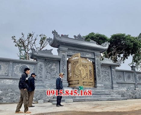 09 Mẫu cổng tứ trụ đình chùa bằng đá phong thủy