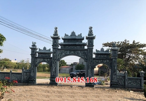 09 Mẫu cổng tứ trụ đình chùa bằng đá phong thủy
