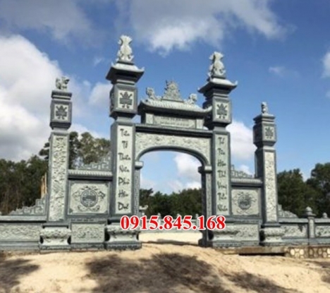 09 Mẫu cổng tứ trụ đình chùa bằng đá phong thủy