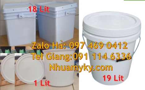 Giá bán Xô nhựa 3.8 lit, thùng nhựa 5 lít, vỏ thùng sơn giá rẻ, thùng sơn 10 lít, thùng nhựa 19 l