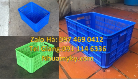 thùng nhựa đựng trái cây, Giỏ nhựa, rổ nhựa, Thùng nhựa đặc B3, thùng nhựa đựng thủy sản, Sóng nhựa