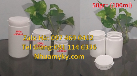Hũ pet nắp nhựa trắng 200 gram, hũ nhựa 200 g, hũ 250 gram đựng mủ trôm, hũ nhựa 250 g trắng đục, hũ