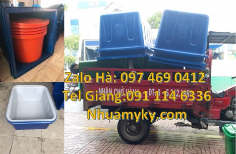 Thùng nhựa tròn đựng hàng hóa, Thùng chữ nhật 1000 lít, thùng nhựa vuông 750 lít, thùng nhựa