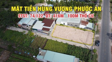 Cần bán thửa đất 3 mặt tiền đường Hùng Vương xã Phước An Nhơn Trạch