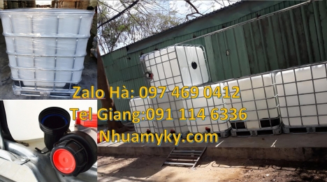 Bồn nhựa 1000 lít đựng hóa chất, bồn nhựa 1 khối nhập khẩu, bồn nhựa vuông 1000 lít đựng phân bón, T