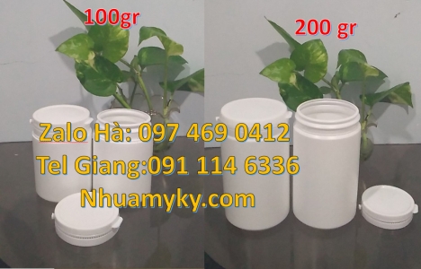 Hũ pet nắp nhựa trắng 200 gram, hũ nhựa 200 g, hũ 250 gram đựng mủ trôm, hũ nhựa 250 g trắng đục, hũ