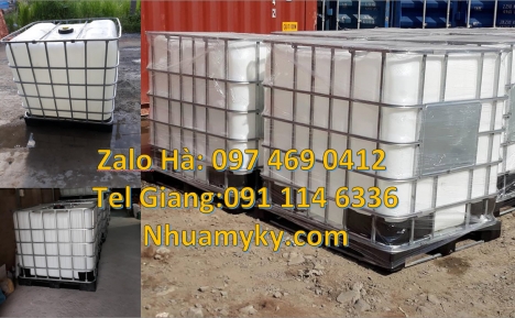 Bồn nhựa 1000 lít đựng hóa chất, bồn nhựa 1 khối nhập khẩu, bồn nhựa vuông 1000 lít đựng phân bón, T