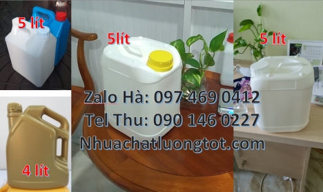 can vòi nhấn 4l đựng nước rửa chén, can 5l đựng thuốc tẩy, can nhựa, can nhựa rẻ, Can 0.5l vuông, Ca