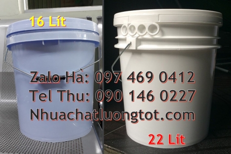 Thùng nhựa 5 lít, xô nhựa 22 lít, Xô nhựa 22 lít đựng phân bón, Vỏ thùng sơn 10 lít, Thùng nhựa
