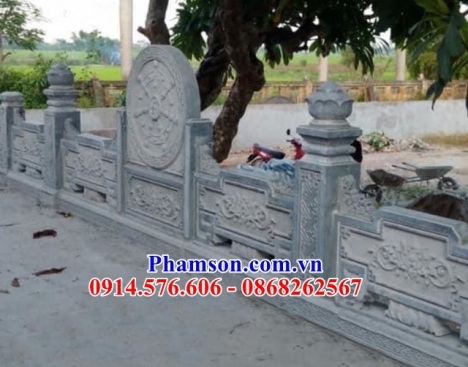 6584  tường rào lan can khu nhà mồ bằng đá đẹp