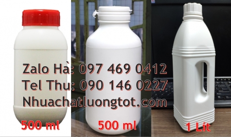 Chai nhựa đựng thuốc thú y, chai nhựa đựng thuốc thủy sản, chai nhựa đựng nông dược, chai nhựa trong