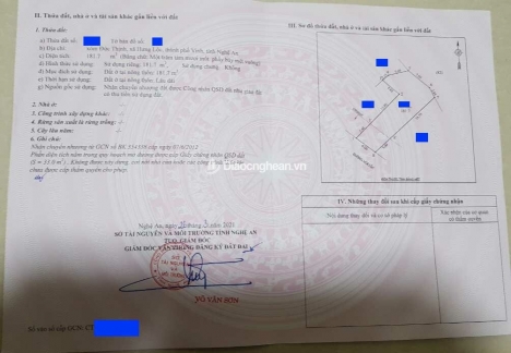 Bán nhà mặt đường Hòa Lộc xóm Đức Thịnh xã Hưng Lộc Tp Vinh