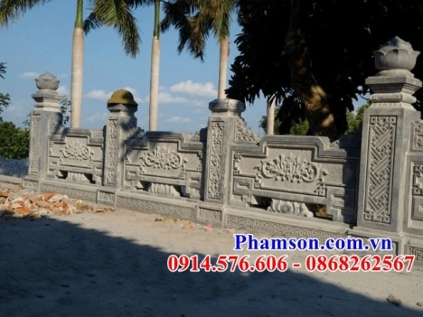 5874 Mẫu tường rào đá lăng mộ đẹp