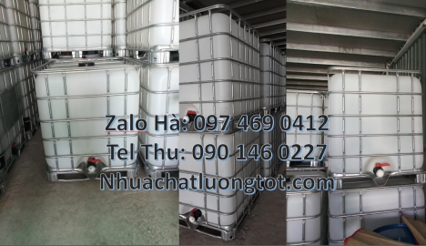 Thùng IBC 1000l mới, bồn 1000 lít cũ, tank nhựa 1000l đựng hóa chất, thùng nhựa 1000L đựng axit, bồn