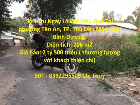 Sở Hữu Ngay Lô Đất Siêu Đẹp Tại TP. Thủ Dầu Một, Tỉnh Bình Dương.