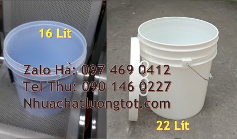 Thùng nhựa 5 lít, xô nhựa 22 lít, Xô nhựa 22 lít đựng phân bón, Vỏ thùng sơn 10 lít, Thùng nhựa