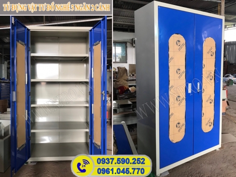 Tủ dụng cụ đựng vật tư đồ nghề 5 ngăn 2 cánh