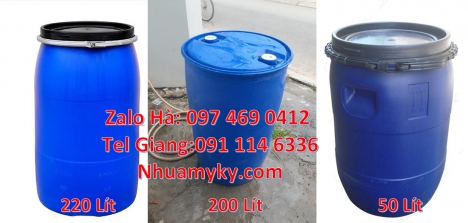 Thùng Phuy 100 Lít, Thùng Phi 30 Lít, Thùng phi 30l nắp mở, Phuy nhựa 220 lít nắp mở, Giá bán thùng