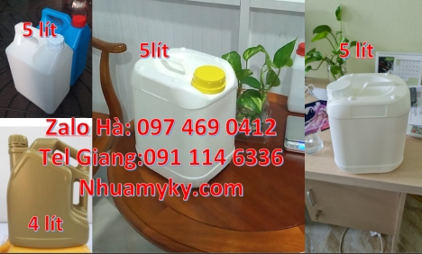 Can nhựa 5l vuông đựng phân bón. Can gia sỉ, Can 1 lít đựng axit, Can 1l quay, can 2l vòi nhấn, can