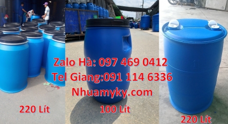 Thùng Phuy 100 Lít, Thùng Phi 30 Lít, Thùng phi 30l nắp mở, Phuy nhựa 220 lít nắp mở, Giá bán thùng