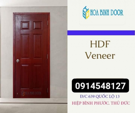 Cửa gỗ phòng ngủ HDF Veneer tại Bình Dương
