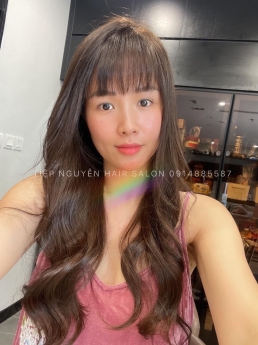 Nhuộm tóc màu nâu tây đẹp siêu cuốn hút, tóc xoăn sóng lơi - Tiệp Nguyễn Hair Salon