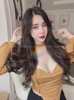 Nhuộm tóc màu nâu tây đẹp tôn da cho nàng mặt tròn siêu sáng Tiệp Nguyễn Hair Salon