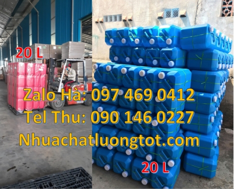 can 20 lít đựng thuốc bảo vệ thực vật, Can 20l tròn, can 25l xanh, Can 4l vòi nhấn, can vuông 5l, Ca