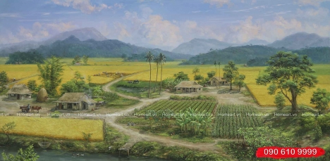 Những bức tranh đồng quê đẹp, tranh đồng quê Việt Nam - Tranh Sơn Dầu Home Art