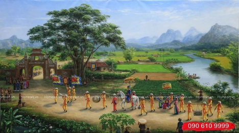 Những bức tranh đồng quê đẹp, tranh đồng quê Việt Nam - Tranh Sơn Dầu Home Art