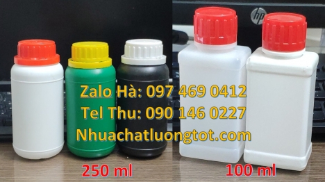 chai nhựa 250 ml, chai giá rẻ 250 ml, Chai 30 ml vặn, chai 30 ml nắp garenty, chai đựng axit, Chai 2