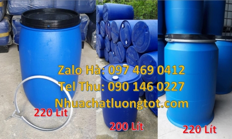 Thùng Phuy 50 Lít, Phuy nhựa 120 lít, Phuy nhựa 150 lít nắp mở Thùng phi 220l nắp kín, Thùng phuy nh