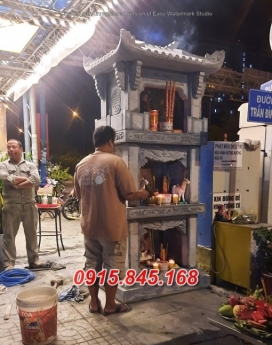 974  Long an + bán am tháp thờ tro cốt đá đẹp