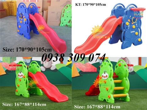 Bộ cầu trượt con voi, bộ cầu trượt con gấu dành cho bé