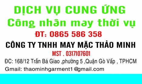Công ty may mặc Thảo Minh Chuyên cung ứng công nhân may thời vụ