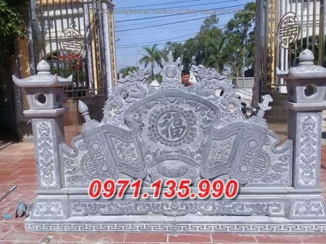 6 mẫu bức bình phong mà mồ đá tự nhiên đẹp + cuốn thư đá