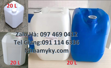 can 20l giá rẻ, can 25l trắng, Can 20 lít vuông xanh đựng hóa chất, can 25l đựng nước mắm, can vuông