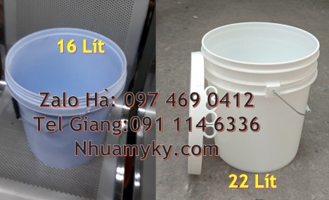 thùng nhựa 19 lít, Xô nhựa 18 lít nắp chiết rót, Thùng sơn 22l quai nhựa, thùng sơn 18l quai
