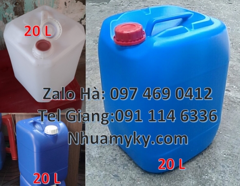 can 20l giá rẻ, can 25l trắng, Can 20 lít vuông xanh đựng hóa chất, can 25l đựng nước mắm, can vuông