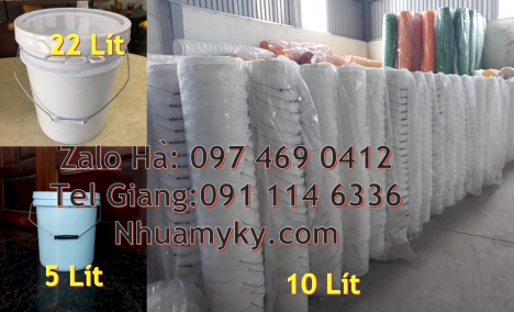 thùng nhựa 19 lít, Xô nhựa 18 lít nắp chiết rót, Thùng sơn 22l quai nhựa, thùng sơn 18l quai