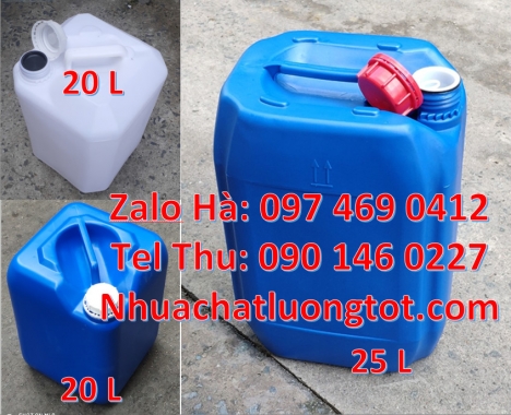 can 1l vuông, can dày 25 lít đựng axit, Can đựng hóa chất, Can nhựa 20 lít đựng hóa chất, can 20l gi